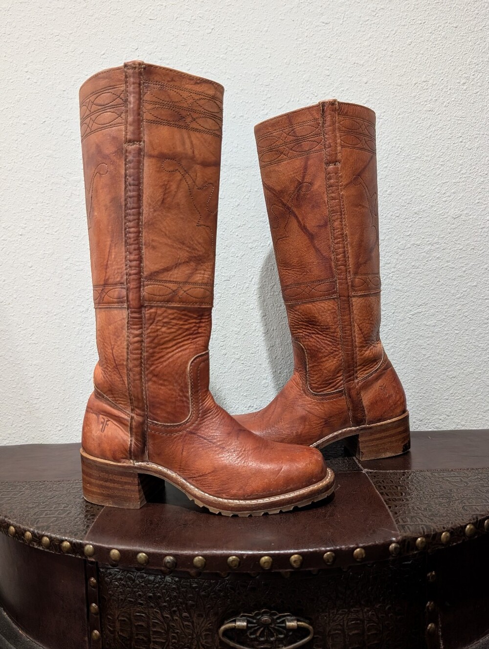 FRYE Campus Horse stitching Boots Size 7 Women's - Picture 10 of 16